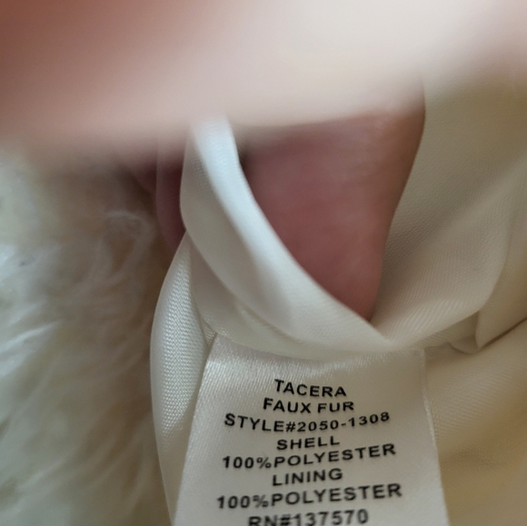 Tacera off white fluffy lined crop jacket women's XL  #2314 - Picture 4 of 6